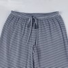 Womens Casual Straight Leg Lounge Pants Wide Leg Stripe Pattern Mid Waisted Oversize Long Pants Blue S - 4 of 4