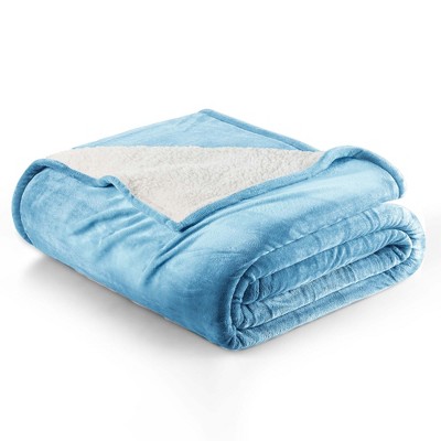 Velvet Plush Blanket with Faux Shearling Reverse - Great Bay Home.