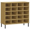 vidaXL Shoe Rack with Metal Legs Brown 37.4 in.x13.8 in.x33.9 in. Solid Wood OSLO - 2 of 4
