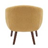LumiSource Ashland Lounge Fabric Accent Chair Walnut Wood/Yellow - 4 of 4