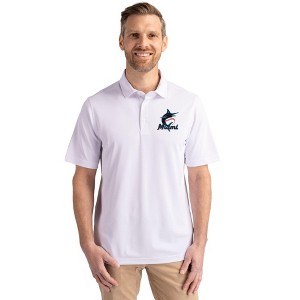 Miami Marlins Cutter & Buck Virtue Eco Pique Recycled Mens Polo - 1 of 1