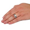 West Coast Jewelry Men's Brushed and Polished Grooved Edges Steel Ring (8mm Wide) - 2 of 4