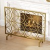 Famapy Gold Geometric Iron Fireplace Screen Classic & Modern Fireplace Guard Fire Door Heat-Resistant Mesh Decorative & Protective - 3 of 4