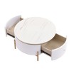 CAVINAS Coffee Tables for Living Room 31.5" Modern Round Coffee Table Accent Table with 2 Large Drawers Storage for Bedroom Office - 2 of 4