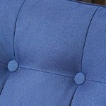 blue cushion/brown wicker