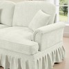 Hrinhom 107"W Elegant Mid Century Large 3 Seater Sofa Couch with Flared Arms and Removable Ruffles Pleats Skirts - 4 of 4
