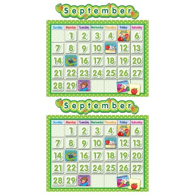 Teacher Created Resources® Polka Dot School Calendar Bulletin Board Set, 2 Sets