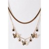 Slickblue Women's Necklace Set, Gold Flat Snake and Link Chains with 3D Butterflies and Stars, Trendy, 14.5"&17" - 2 of 4