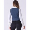 INSPIRE CHIC Women's Denim Sleeveless V Neck Button Down Casual Waistcoat Vest - 4 of 4