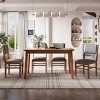 Set of 4 Mid-Century Dining Chairs with Gray Fabric Seat and Rubber Wood Frame for Kitchen or Dining Room-Cuddlewood - 2 of 4