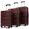 100% ABS Lightweight Suitcase with 360° Spinner Wheels, Telescoping Handle & Spacious Interior Durable, Secure Travel Luggage Set - 2 of 4
