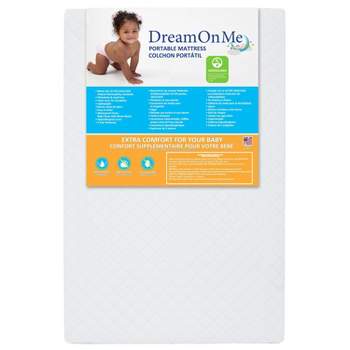 Dream On Me Portable Crib and Toddler Mattresses - White