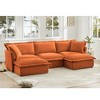 Oversized 120" Chenille Slipcovered U-Shaped Modular Sectional Sofa with French Edges and Removable Covers, 5-Piece Free combination - 3 of 4