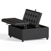 TYBOATLE 35.5'' Square Ottoman with Storage, Large Ottoman Coffee Table, 500 lb Large Ottoman with Storages for Living Room, Black - 2 of 4