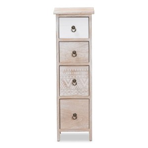 Baxton Studio Seanna Wood 4 Drawer Storage Unit Light Brown: Farmhouse Style Accent Cabinet, No Assembly Required - 1 of 4
