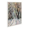 Kate & Laurel All Things Decor Sylvie Vermont Framed Canvas Wall Art by Emily Kenney White Abstract Brushstrokes Nature - 3 of 4