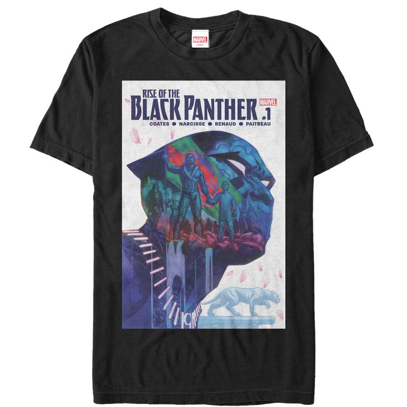 Men's Marvel Black Panther Rise of Comic Book Cover T-Shirt, 1 of 5
