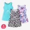 PATPAT Toddler Girls Jumpsuit 3 pk Rompers Little Girl Elastic Waist Sleeveless Butterfly Leopard Rompers - 2 of 2