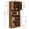 Sevobal Decorative Storage Cabinets, Multi-Functional Kitchen Storage,  Charm to The Kitchen, Built in Wine Rack, Brown, 31.5*15.7*76.4 - 3 of 4