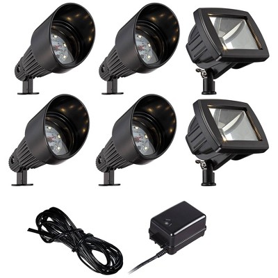 John Timberland Black LED Bronze Spot and Path Light Landscape Kit