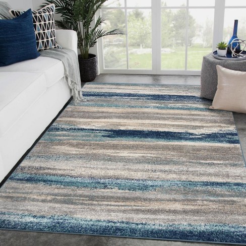 Luxe Weavers Marble Abstract Area Rug, Blue / 2x3