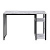 GlasFlength Desks Metal Frame Rustic Computer Desk Gaming Desk Home Office Desk Simple Design for Small Spaces, Gray, 47.5"*19.5"*28.5" - 2 of 4