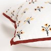 20"x20" Oversize Vintage Square Throw Pillow White/Rust - Rizzy Home: Cotton Canvas, Botanical Design, Indoor Use, Zippered - 2 of 4