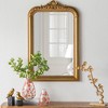 JUJABU 23.5x37.5" Decorative Arched Wall Mirror with Ornate Gold Crest Design - 3 of 4