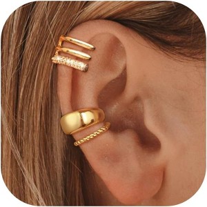 Ear Cuffs Non Piercing Ear Cuff Earrings for Women Trendy Clip on Cartilage Earring Stacks Non Pierced - 1 of 4