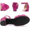 Perphy Women's Glitter Crisscross Strap Chunky Platform Heels - 3 of 3