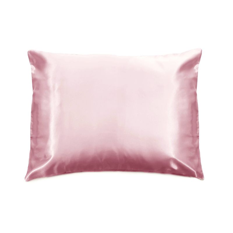 Morning Glamour Standard Satin Solid Pillowcase Pink, 1 of 9