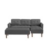 VYNXARIA Gray Fabric Right Facing Sectional Sofa Bed , L-shape Sofa Chaise Lounge with Ottoman Bench - 4 of 4