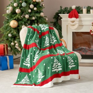 Snuggle Sac Soft Christmas Throw Blanket Knit Bed Blanket 50x60" - 1 of 4