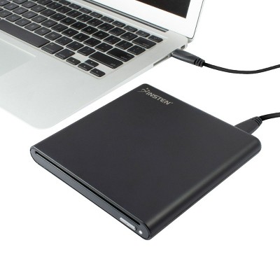 Insten USB 3.0 External DVD Optical Drive, Portable Slim DVD +/- RW Writer Player, 1.6ft Detachable USB Cable, for Laptop PC Windows Mac