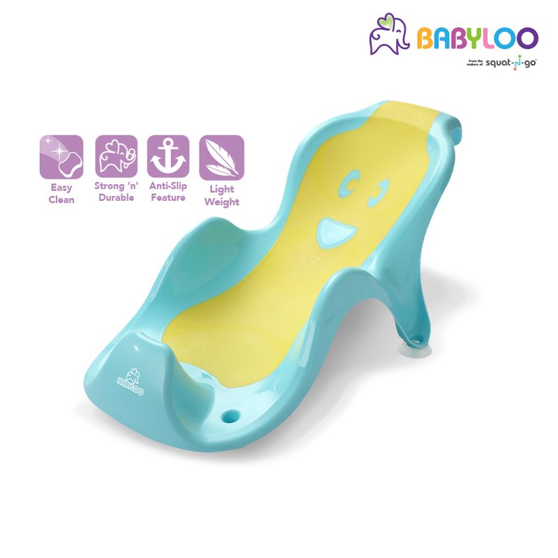 Babyloo Smilee No Slip Infant Child Baby Bathtub Bathing and Washing Cradle w/ Suction Cups fits Most Standard Tubs, Showers, & Babyloo Bathtubs, Blue, 2 of 6