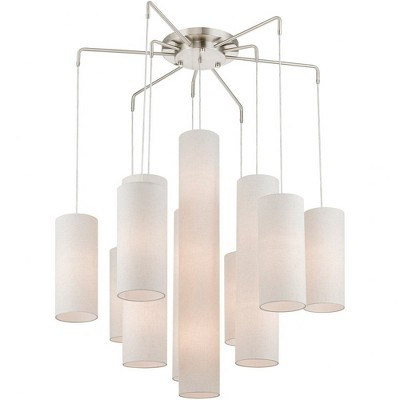 Strathmore Contemporary 15-Light Tiered Chandelier in Brushed Nickel