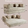 Corduroy Convertible Sleeper Sofa Bed with Cylindrical Pillow and Fixed-Shape Frame - 3 of 4