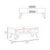 FURNIinspire Coffee Table Storage Modern Center Table For Living Room Tables With 2 Shelves, Hairpin Legs For Home, Office, White, 17.7"*39.8"*15.7" - 3 of 4