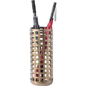 Vintiquewise Round Metal Woven Umbrella Storage Stand - 1 of 4