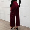 Women's Pants High Waisted Velvet Wide Leg Trousers - 4 of 4