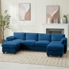 Hyleory 115" Corduroy Modular Sectional Sofa with two ottomans, U Shaped Couch,4 Seater Corner Sofa for Living Room, Office, Spacious Space - 2 of 4