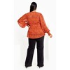 Women's Plus Size Alexis Print Top - rust | CITY CHIC - 3 of 4