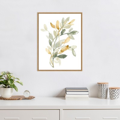Sage and Sienna Leaves Abstract Canvas Wall Art 18x24