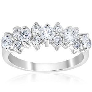 Pompeii3 1 1/4 CT Diamond Wedding Anniversary Ring 14K White Gold - 1 of 4