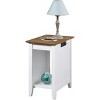 HomeStock End Table with Exposed Power Strip and USB Ports, Stylish Side Table with Storage Shelf for Living Room or Bedroom Decor - 4 of 4