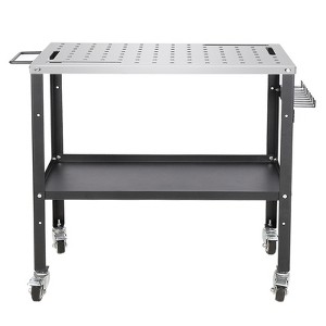 Welding Table with Braking Lockable Casters 1200lbs Load Capacity Workbench, Double-Layer Storage Board and 5/8-Inch Fixture Holes Steel Welding Cart - 1 of 4