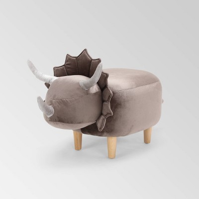 Britta Velvet Dinosaur Ottoman Dark Taupe - Christopher Knight Home