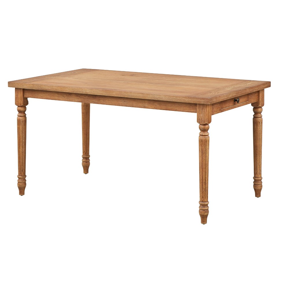 Photos - Dining Table 59" Toscana Wide Rectangular  with Drawers Driftwood - Lifesto
