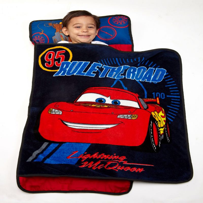 Disney Cars Lightning McQueen - Rule the Road Toddler Nap Mat in Blue and Red, 1 of 2