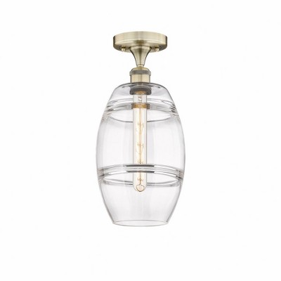 Vaz - 1 Light Semi-Flush Mount In Industrial Style-10 Inches Tall and 8 Inches Wide